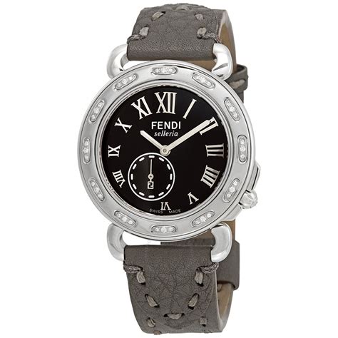 fendi selleria diamond black dial ladies watch